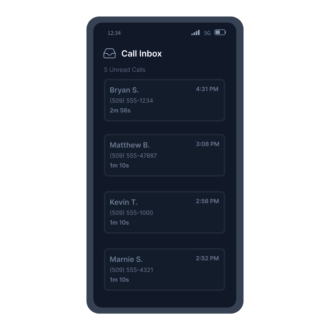 Cira Call Inbox interface