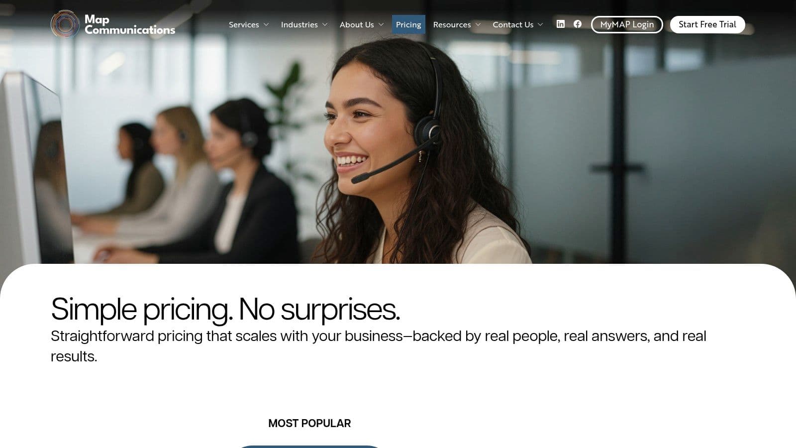 Live answering service call center agents